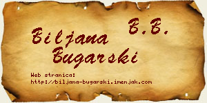 Biljana Bugarski vizit kartica